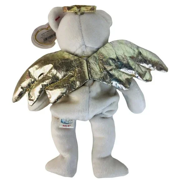 2 TY Beanie Babies Halo and Halo II Bear Angels Plush Bean Bag Stuffed Animal - Picture 6 of 7